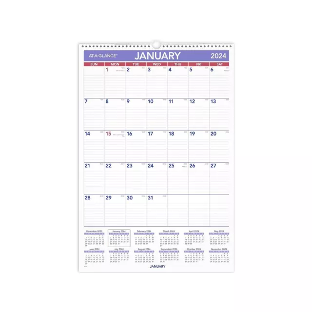 2024 AT-A-GLANCE 15.5& x 22.75" Monthly Wall Calendar (PM3-28-24) $23.