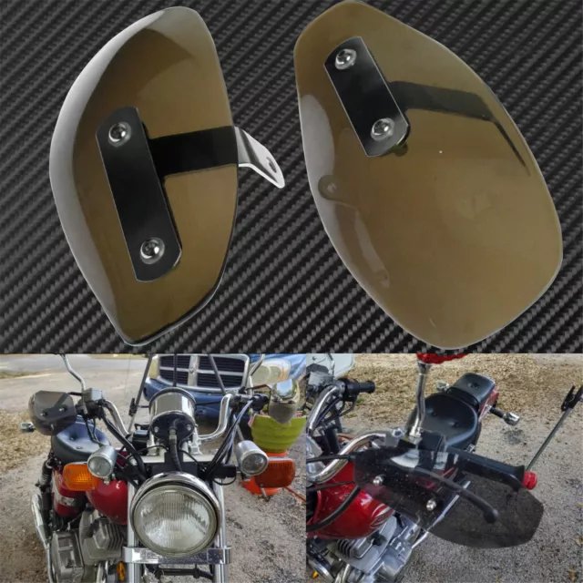 Smoke Motorcycle Hand Guard Wind Deflector Protector Shield For Harley Honda