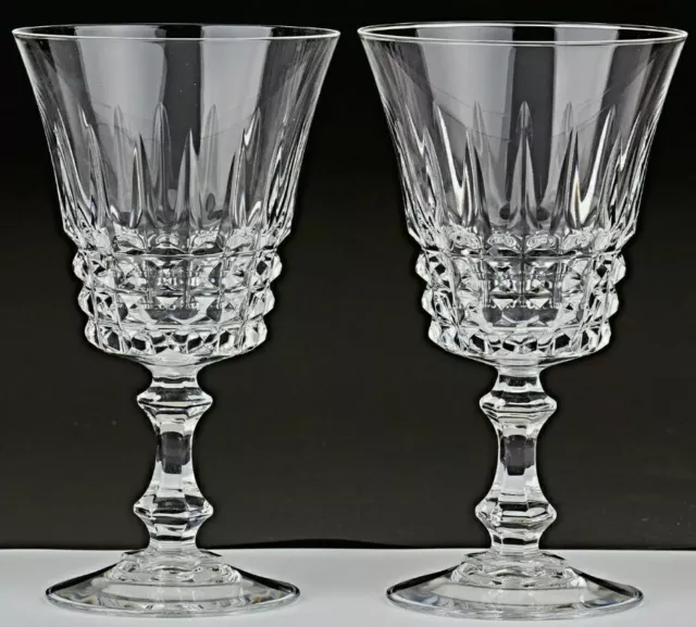 vintage French lead crystal wine glass goblets, Dalton Cristal d