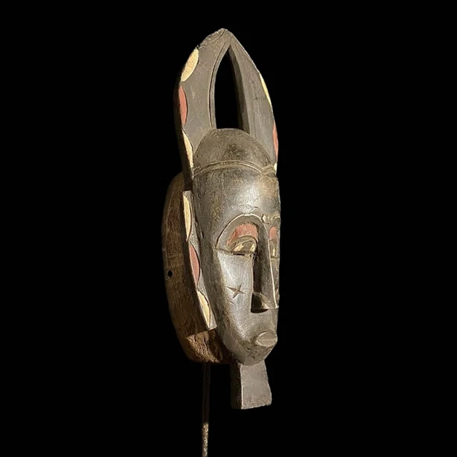 African Tribal Face Mask Wood Hand Carved Wall Hanging Stunning Guro Mask-7437