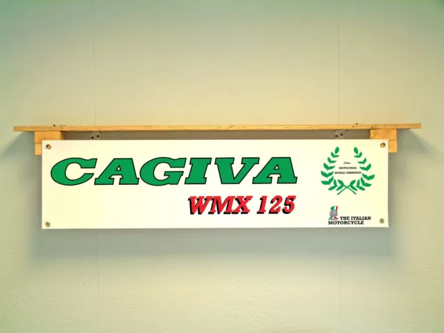 CAGIVA WMX 125 Motorcycle BANNER Garage MX Workshop Classic Motocross display