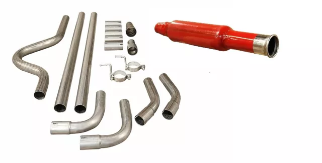 Universal Full Cat Back Performance Exhaust System With Muffler Back Box 2" Pipe