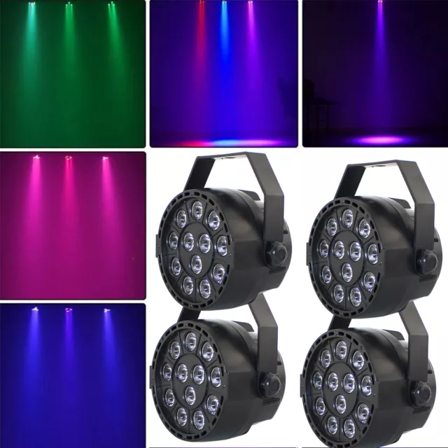 4stk LED Mini Par Licht Stage Light RGBW DMX Bühnenbeleuchtung Disco Licht 2