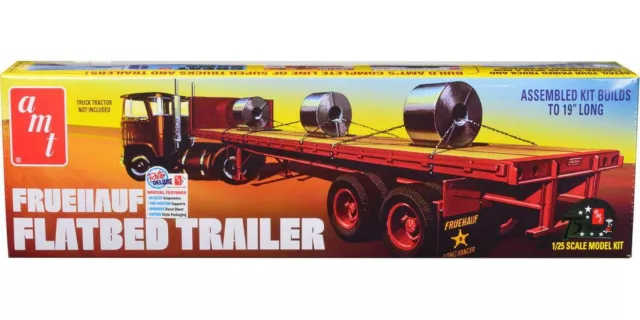 Fruehauf Flatbed Trailer 1/25 Scale Skill 3 Model Kit by AMT