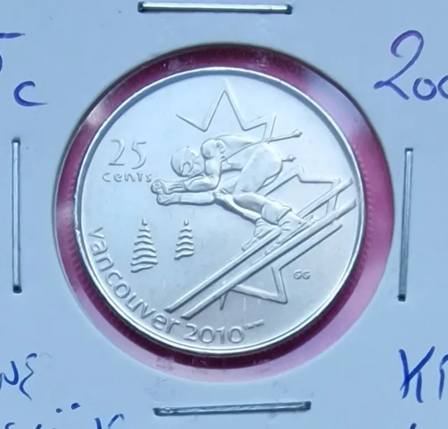 CANADA 2007 25c Olympics ALPINE SKIING Coin