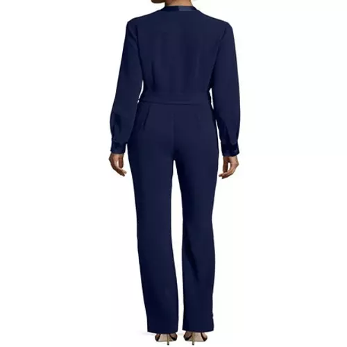 Diane Von Furstenberg Margot Long Sleeve Wrap Style Jumpsuit 3