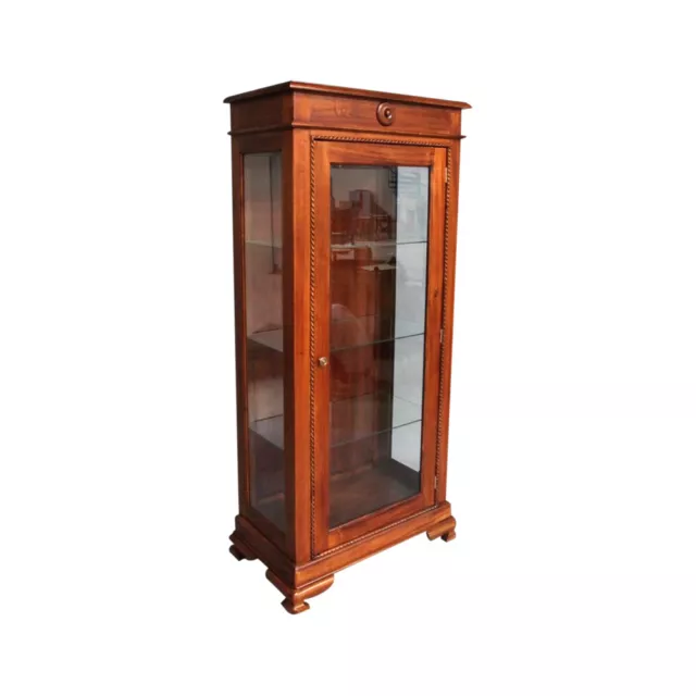 Solid Mahogany Large Vanessa Display Glass Cabinet Antique Style