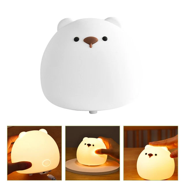 Luce Notturna Bambino Orso Piccola Lampada da Scrivania LED Lampada Animale Caricabile