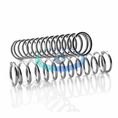 sourcingmap Compression Spring,304 Stainless Steel,5mm OD,0.7mm Wire Size,50mm Free Length,Silver Tone,10Pcs 
