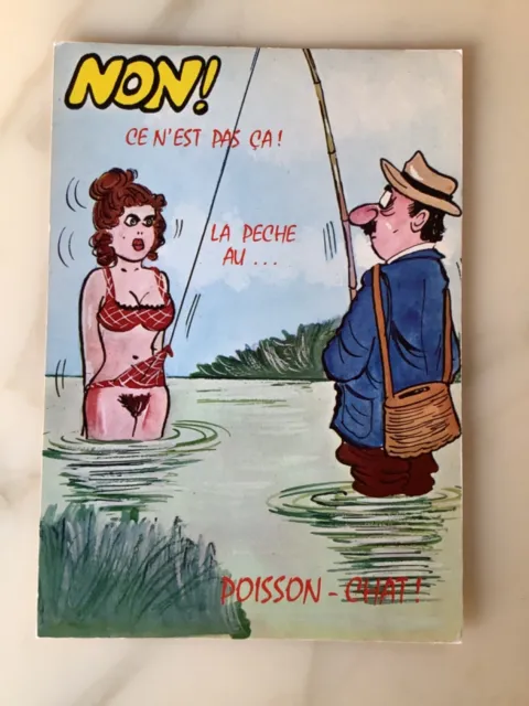 CP humoristique série "Pêche" Poisson-Chat !