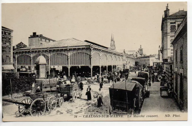 CHALONS SUR MARNE - Marne - CPA 51 - Marchés - Marché couvert - jour de Marché 2