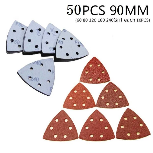 Set anni 50 carta vetrata triangolare fogli pastiglie 60 80 120 180 grana 240