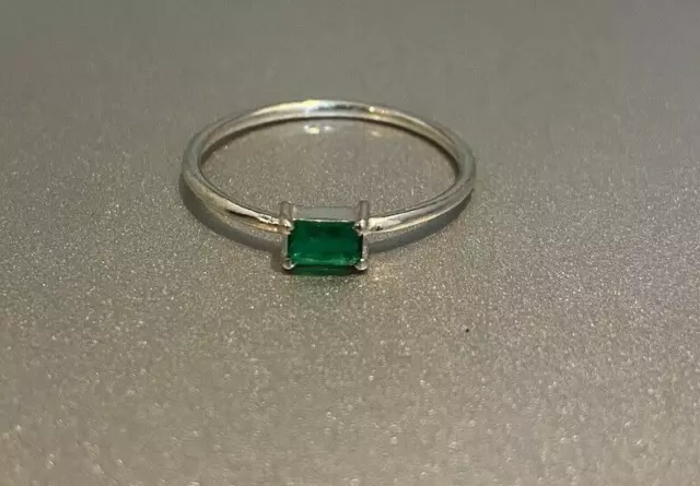 0.35 Ct IGI Natural Green Emerald 14k Yellow Gold 1.890 Grams Daily Wear Ring