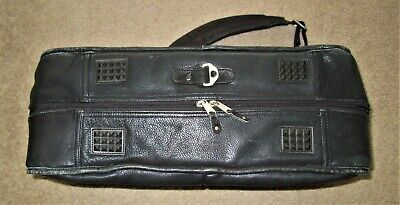 Canyon Outback Black Leather Carry on Bag Suitcase 3