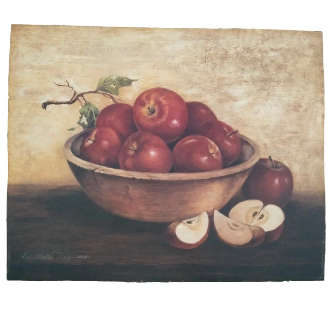 Cuadro Lamina Cartón Prensado Peggy Thatch Sibley Waow Bodegón Manzanas