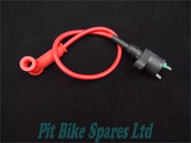 Pit Bike Red Waterproof Ignition Coil With HT Lead & Waterproof Spark Plug Cap