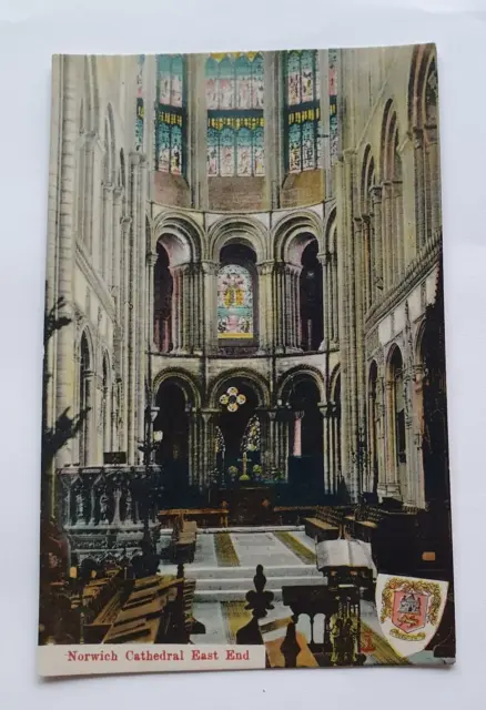 Vintage unveröffentlichte Wollstein Bros Postkarte - Norwich Cathedral East End (b)