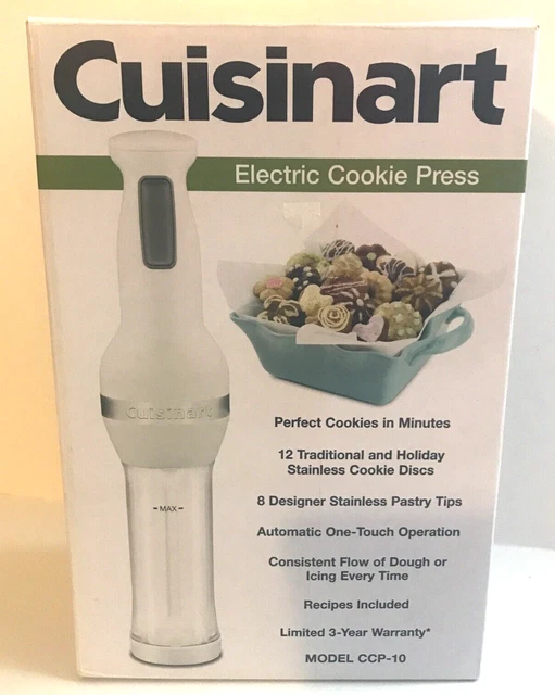 CUISINART ELECTRIC COOKIE Press CCP10 Complete Set White 12 Disks 8