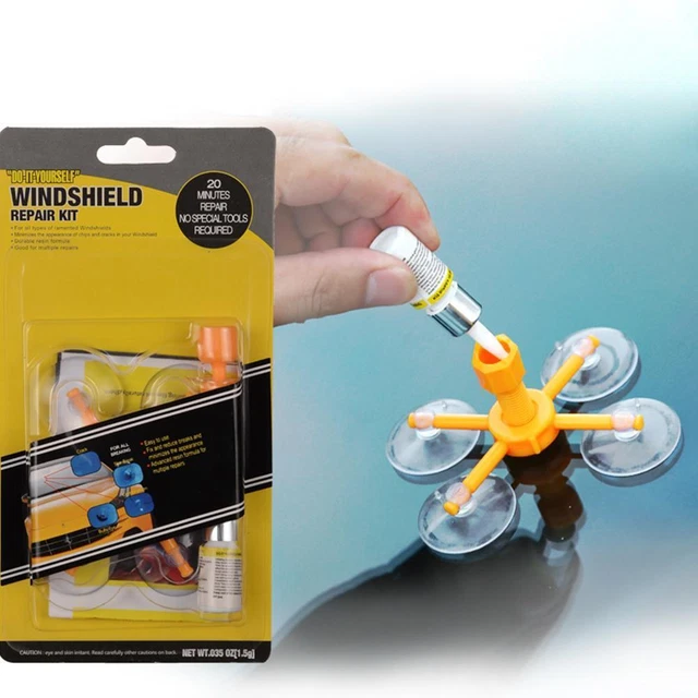 Car Windshield Repair Kit for Chips and Cracks Fix Windscreen Glass with