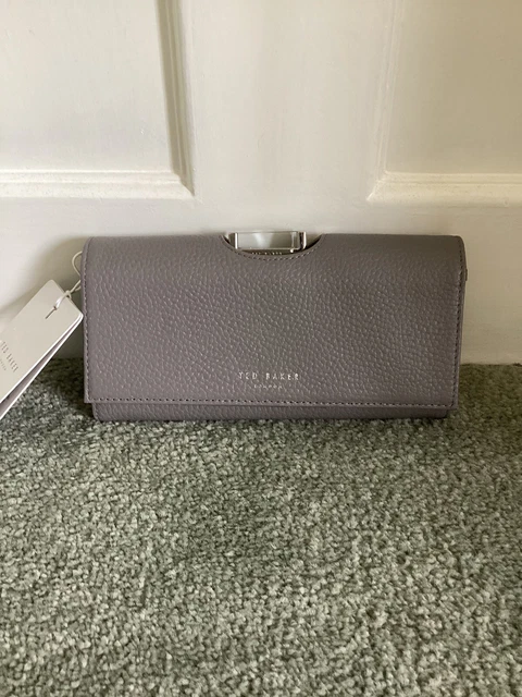 BNWT LADIES TED Baker Grey Large Leather Bobble Purse, Tagged
