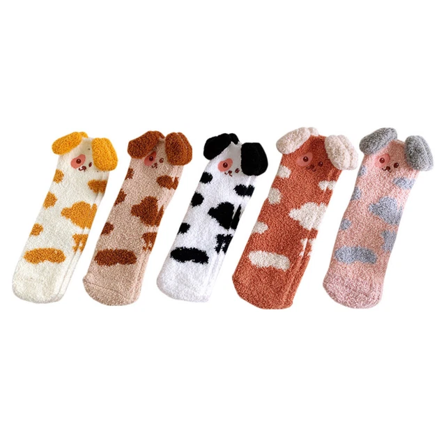 5 Pairs Bas De Couchage Tube En Forme De Chien Chaussettes Rembourrées Ménage