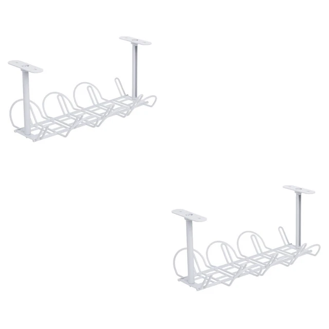 2 Set Iron Cable Rack Power Strip Storage Rack Accessory Tray Organize