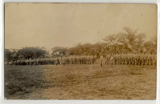 1913 U.S. Army soldiers Camp Otis, Panama Canal Zone; photo postcard RPPC W