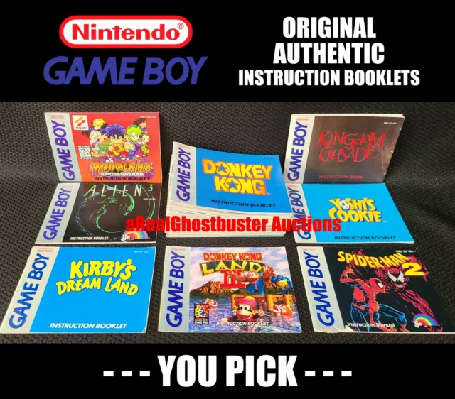 Original Authentic Nintendo Game Boy Instruction Booklet Manuals - You Pick!