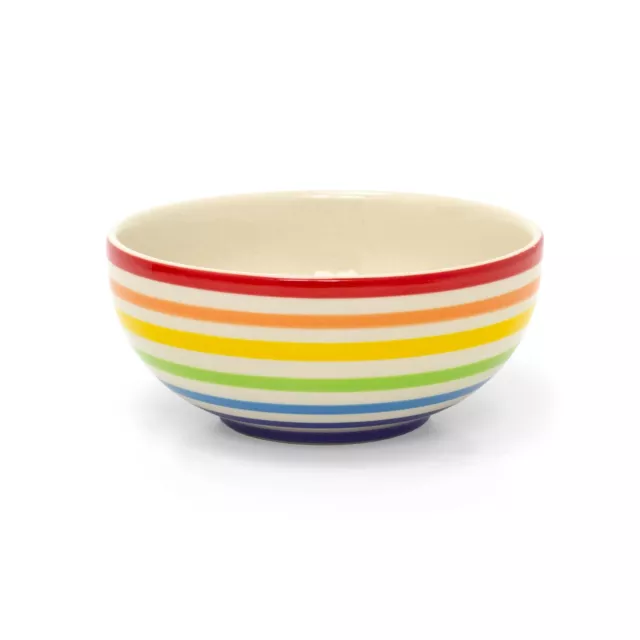 Hand-painted Rainbow Bowl | Round Ceramic Kitchen Cereal Bowl Serving Bowl