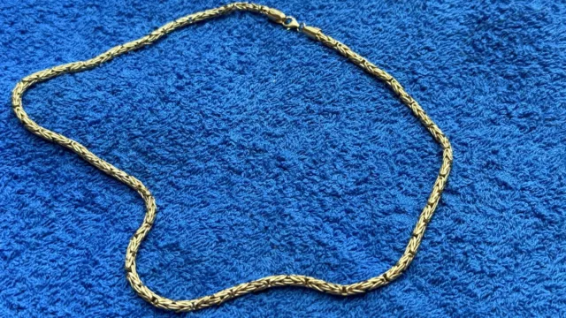 GOLD HALSKETTE Herren Damen 18 Karat 750% Massiv BYZANTINISCHE Kette GELB Choker