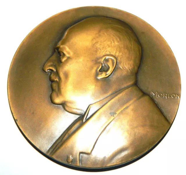 superbe grande médaille en bronze Emile PICARD par Morlon 1939