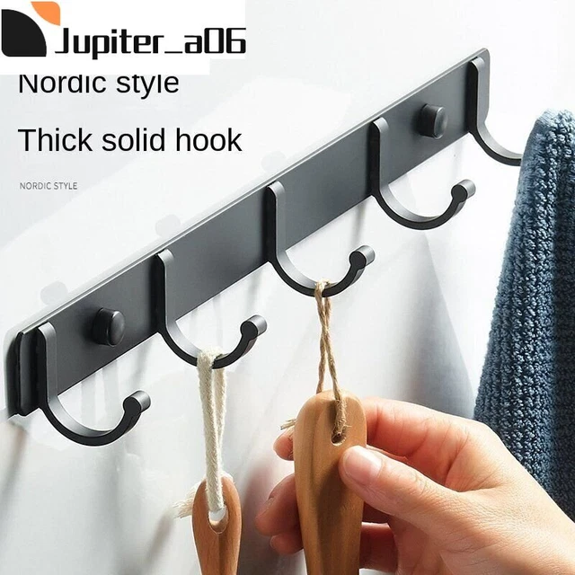 2 PIEZAS Abrigo Ganchos Fila Montaje en Pared Colgador Toallas Aleación de Aluminio para Ropa
