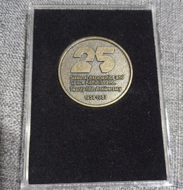 Nasa Sts-5 Medallion Coin Blended Metal Flown In Space Nasa 25Th Anniversary