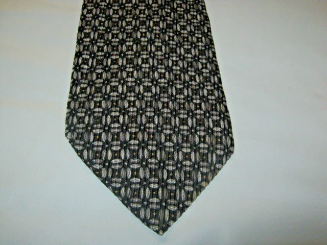 Black gray geometric Silk Tie 58 x 3.75 Necktie 15524
