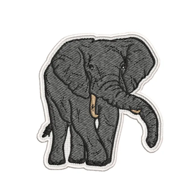 Elephant Patch Embroidered DIY Iron-on Applique Zoo Animals Africa Wildlife Gift