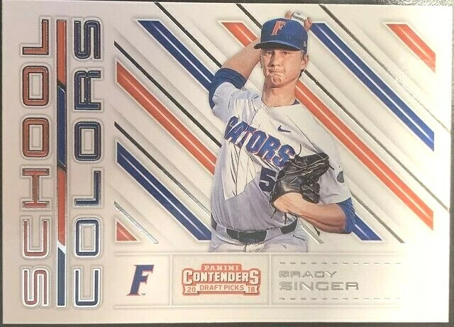 2018 Panini Contenders Draft Brady Singer School Colors Gators Royals