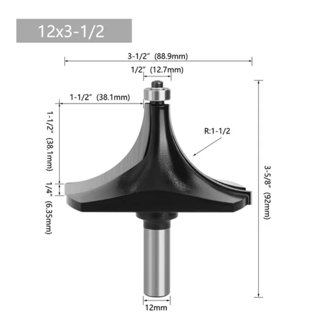 Alto Qualità Punta Instradatore Potenza Strumenti 1/2 Manico 12mm Shank Grande 2