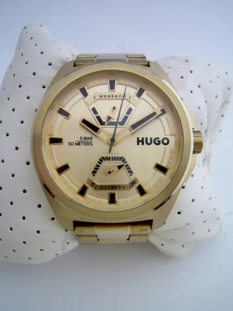 Hugo Boss Expose Watch Mens 1530243 Gold Stainless Steel Bracelet Genuine