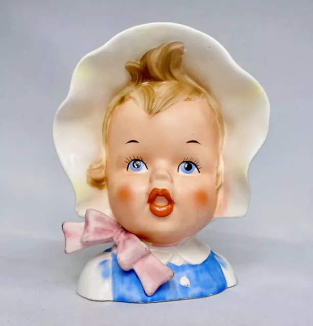 Rare Vintage Relpo Japan K 1860 Little Girl Head Vase Planter