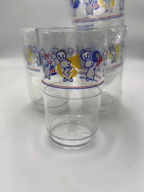 (4)1991 Pillsbury Dough Boy Plastic Drinking Cups Doughboy Parade Poppin Fresh