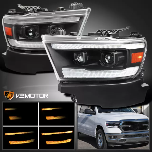 Fits 2019-2023 Dodge Ram 1500 Switchback LED Sequential Projector Headlights