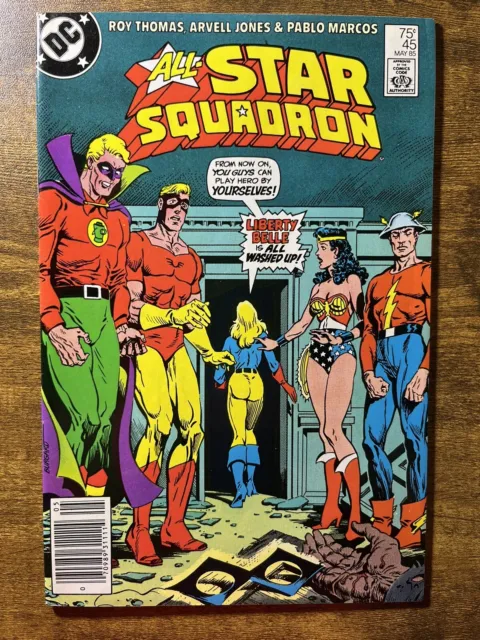 All-Star Squadron 45 Newsstand Wonder Woman Flash Dc Comics 1985 Vintage B