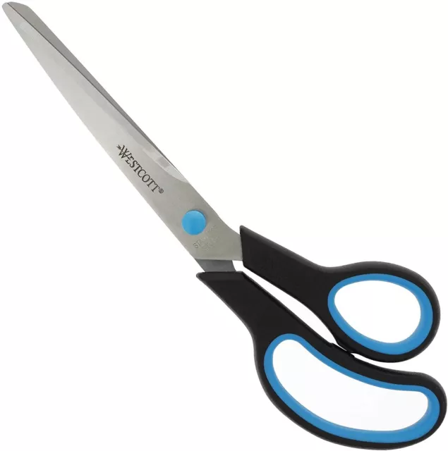 Westcott Scissors Easy Grip 10 Inch Ergonomic Rubber Soft Grip Stainless Steel