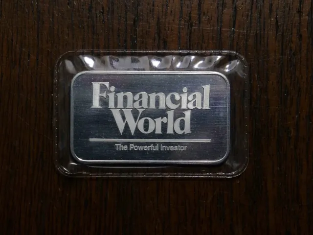 *Very Rare* Johnson Matthey Financial World 1 oz .999 Silver Bar Serial #000048