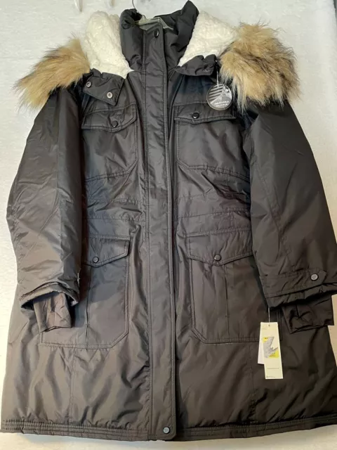 Madden Girl Black NWT Anorak Parka Jacket W/Detachable Faux Fur Hood 2X