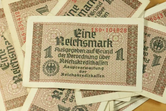 1 Reichsmark Nazi Germany Currency German Banknote Note Money Bill Swastika Ww2