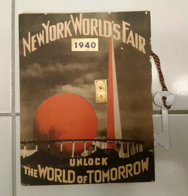 Vintage New York World's Fair 1940 Edition Pamphlet With Original Key Rare Piece