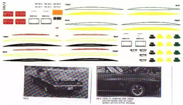 Fred Cady Decal #58/2 To Do The 70/71 Pontiac GTO Judge