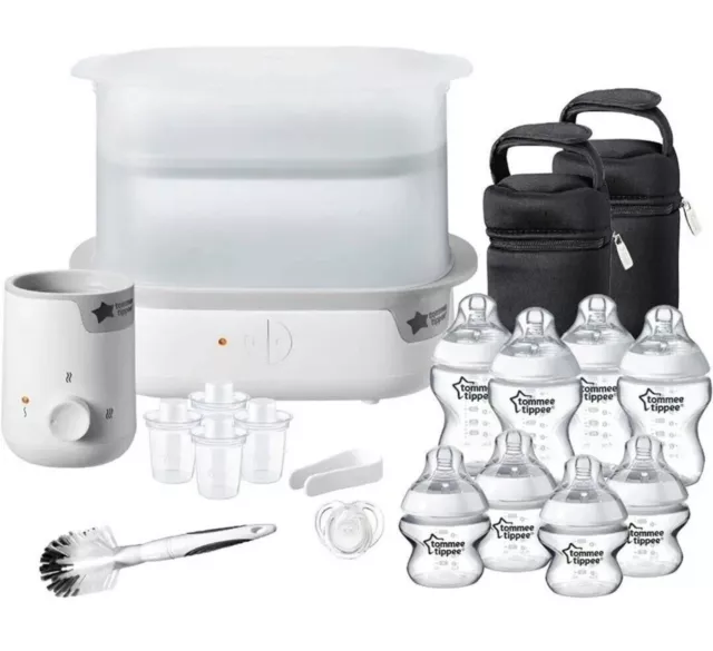 Tommee Tippee Complete Feeding Set, Super-Steam Electric Steriliser,Baby Bottle