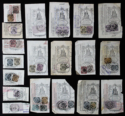 Italy Stamps Lot of 35 On Pieces Revenues